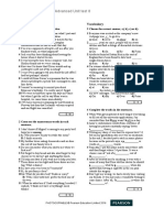 Advanced Unit Test 8: Grammar Vocabulary