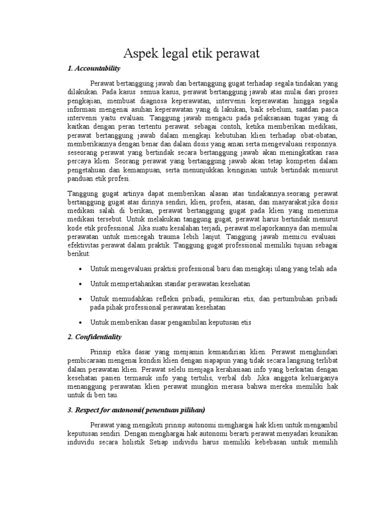 Aspek Legal Etik Perawat Pdf