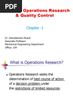 EE 413: Operations Research & Quality Control: Chapter - 1