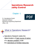EE 413: Operations Research & Quality Control: Chapter - 1