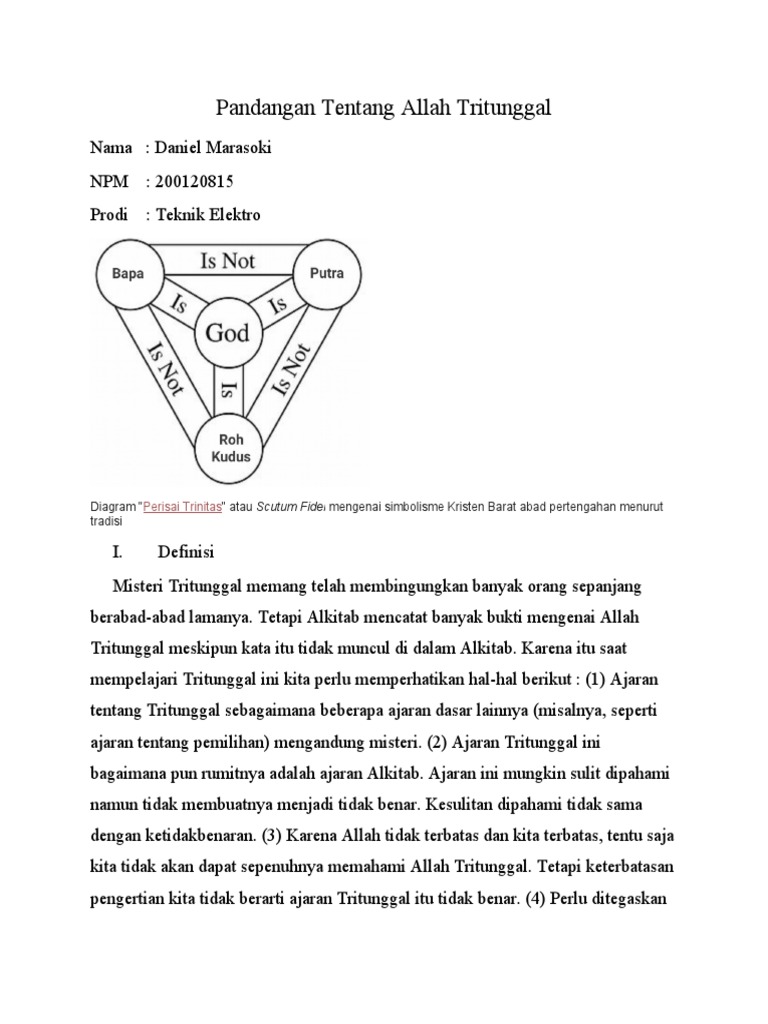 Misteri Allah Tritunggal: Definisi dan Ajaran | PDF