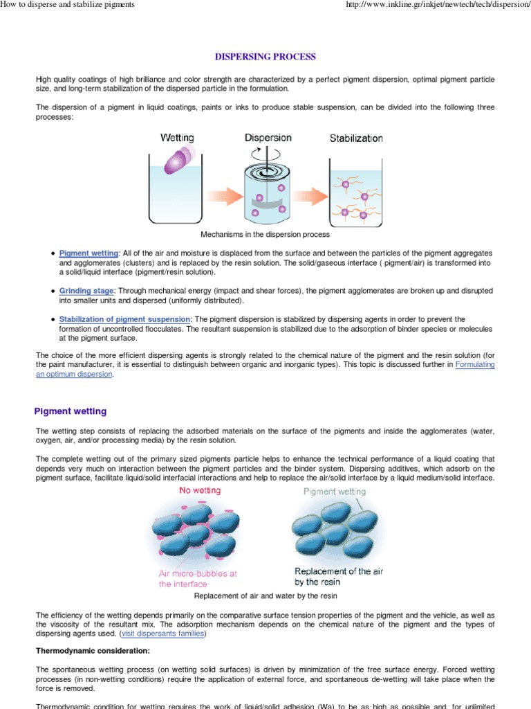 Pigment Dispersion Techniques Explained | PDF | Polymers | Colloid