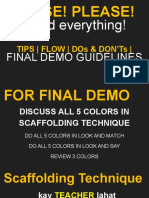 FINAL DEMO GUIDELINES, TIPS and WORKAROUNDS