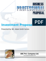 Investment Proposal: Presented By: Mr. Adam Smith Carton