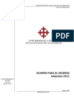 Examen para El Ingreso - Catolica de Guayaquil
