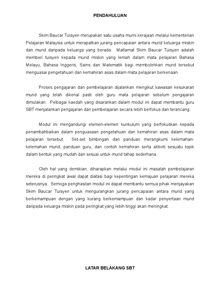 Rancangan P&P Baucer Tuisyen Sains Tahun 5