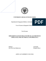 IMPLEMENTAZIONI DIDATTICHE DI ALGORITMI DI CIFRATURA PER SICUREZZA INFORMATICA