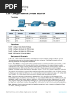 16.4.7 Lab - Configure Network Devices With SSH