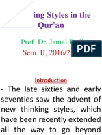 Thinking Styles in The Qur'an: Prof. Dr. Jamal Badi