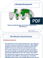 Global Strategic Management: Session: Global Strategy and Foreign Market Entry (Eurodisney)