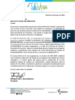 Carta de Respaldo para Postulación - Mercosur