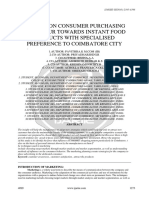 A STUDY ON CONSUMER PURCHASING BEHAVIOUR TOWARDS INSTANT FOOD PRODUCTS WITH SPECIALISED PREFERENCE TO COIMBATORE CITY Ijariie4099