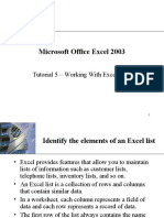 Microsoft Office Excel 2003: Tutorial 5 - Working With Excel Lists