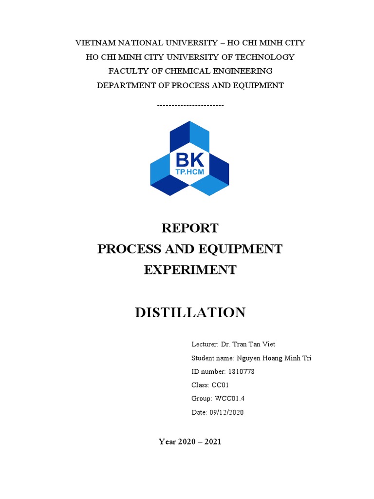 Distillation Device Diagram Report | PDF | Distillation | Chemistry