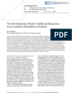 The Development of Early Childhood Education As An Academic Discipline in Finland