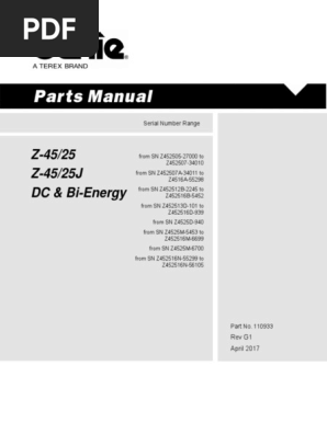 Catálogo de Peças Plataforma Genie z-45 | PDF | Manufactured Goods