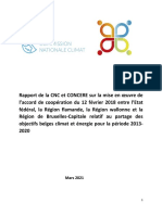 Rapport de la CNC et CONCERE sur la mise en œuvre de l’accord de coopération du 12 février 2018 entre l’Etat fédéral, la Région flamande, la Région wallonne et la Région de Bruxelles-Capitale relatif au partage des objectifs belges climat et énergie pour la période 2013-2020 (2021)