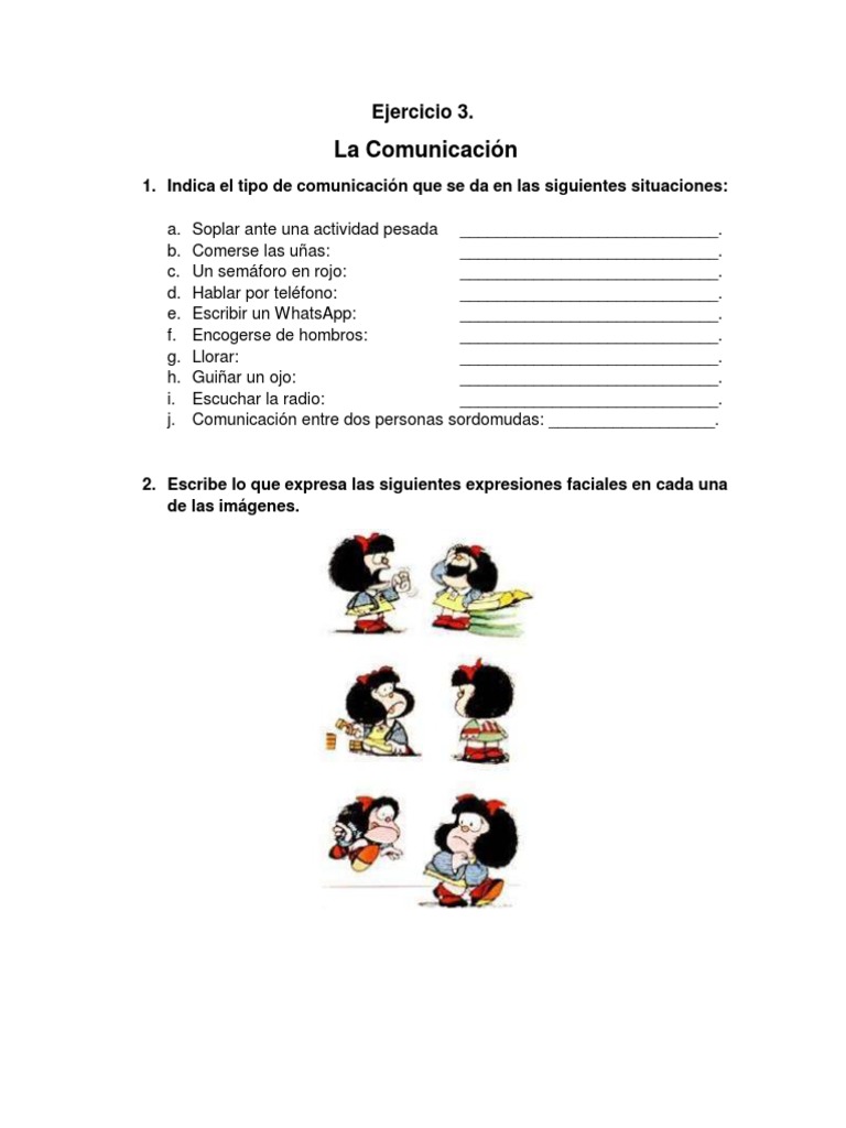 Ejercicios de Comunicación Verbal y No Verbal | PDF | Comunicación no verbal | Comunicación