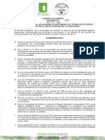 A.c.a.307-2020 Se Aprueba El Reglamento de Trabajos de Grado para La Facultad de Ciencias de La Educacion