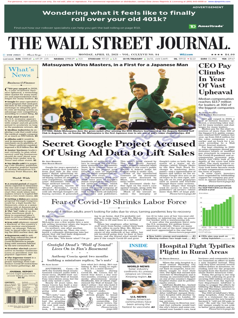 Secret Google Project Accused of Using Ad Data To Lift Sales | PDF | Fiscal  Policy | Recession