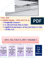 Sec. 2 (5) Articles Means - AOA of A Co. As
