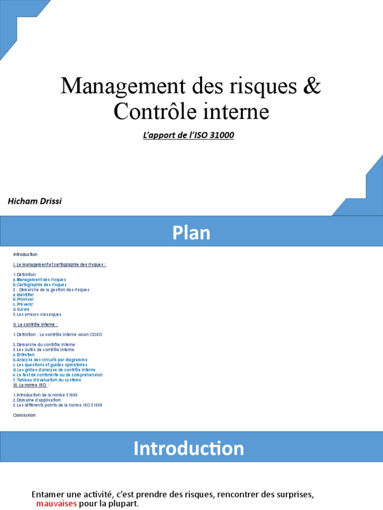 Gestion des risques selon ISO 31000 | PDF | Contrôle interne | Gestion ...