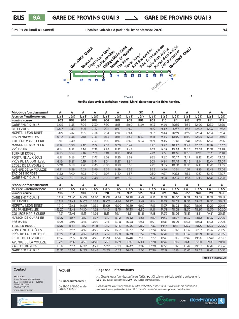 Horaires du bus 9A à Provins | PDF