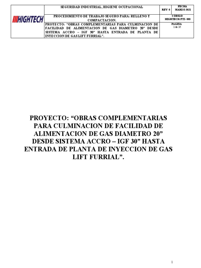 Pts008Relleno y Compactacion Final PDF Residuos Planificación