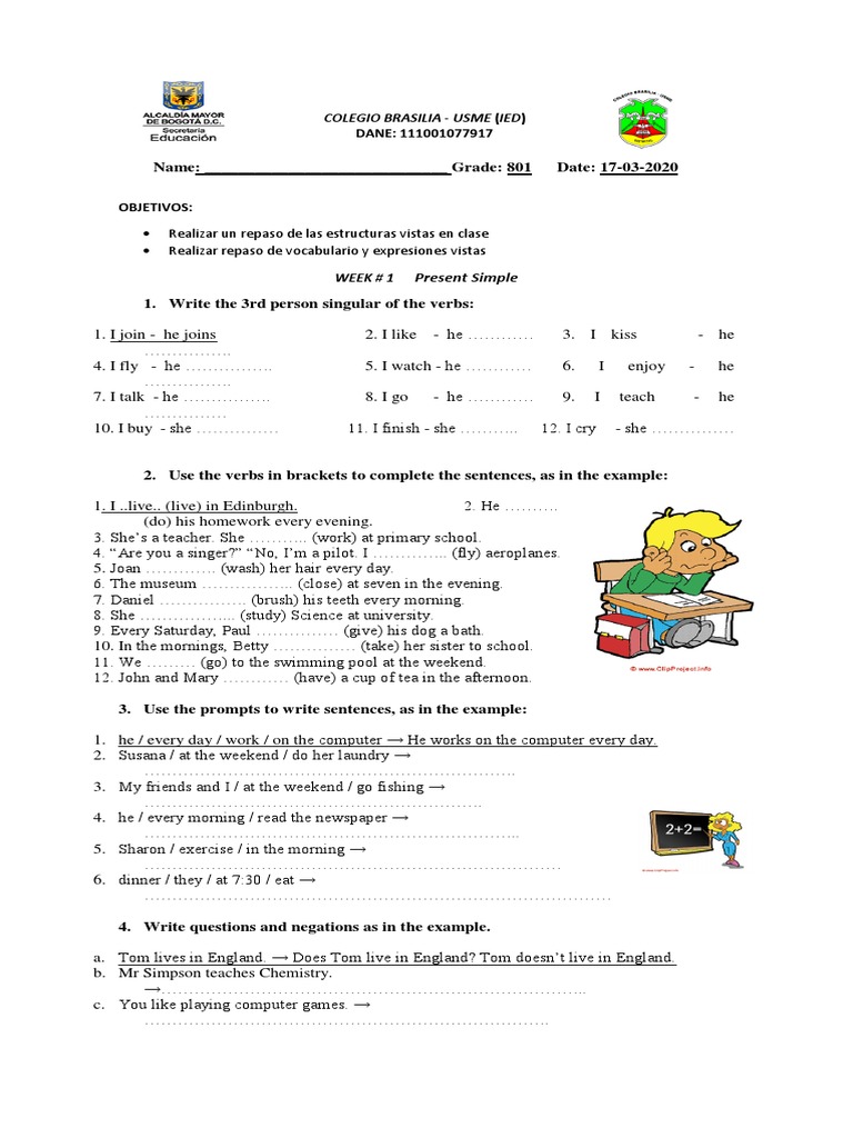 Present Simple and Continuous Workshop | PDF | Language Mechanics ...