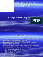 Forteign Mkt. Entry - Strategies