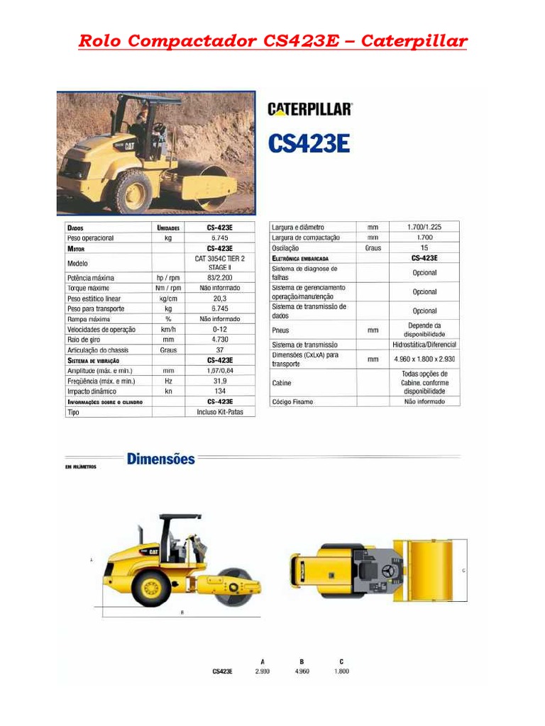 11 Rolo Compactador CS423E Caterpillar | PDF