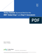 Turkey (Turkish) Mbti Global Step I Step II Assessments: Technical Brief For The and
