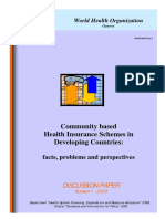 Community Based Health Insurance Schemes in Developing Countries