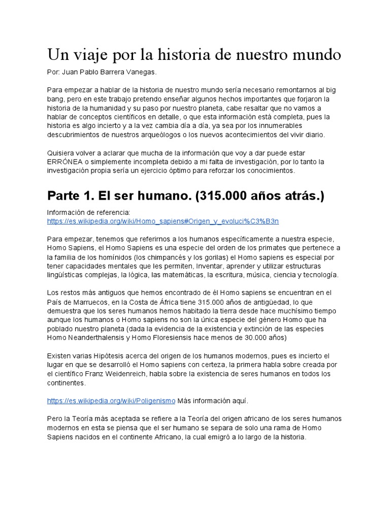 Un Viaje Por La Historia de Nuestro Mundo | PDF | Homo | Humano