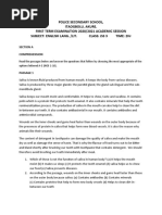 Police Secondary School, Itaogbolu, Akure. First Term Examination 2020/2021 Academic Session Subject: English Lang. /lit. Class: Jss 3 Time: 2Hr