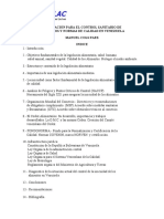 Legislacion para El Control Sanitario de Alimentos y Normas de Calidad en Venezuela