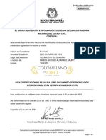 Certificado cédula ciudadanía Ramón Alvarado