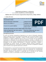 Syllabus Del Curso Procesos Cognoscitivos Superiores