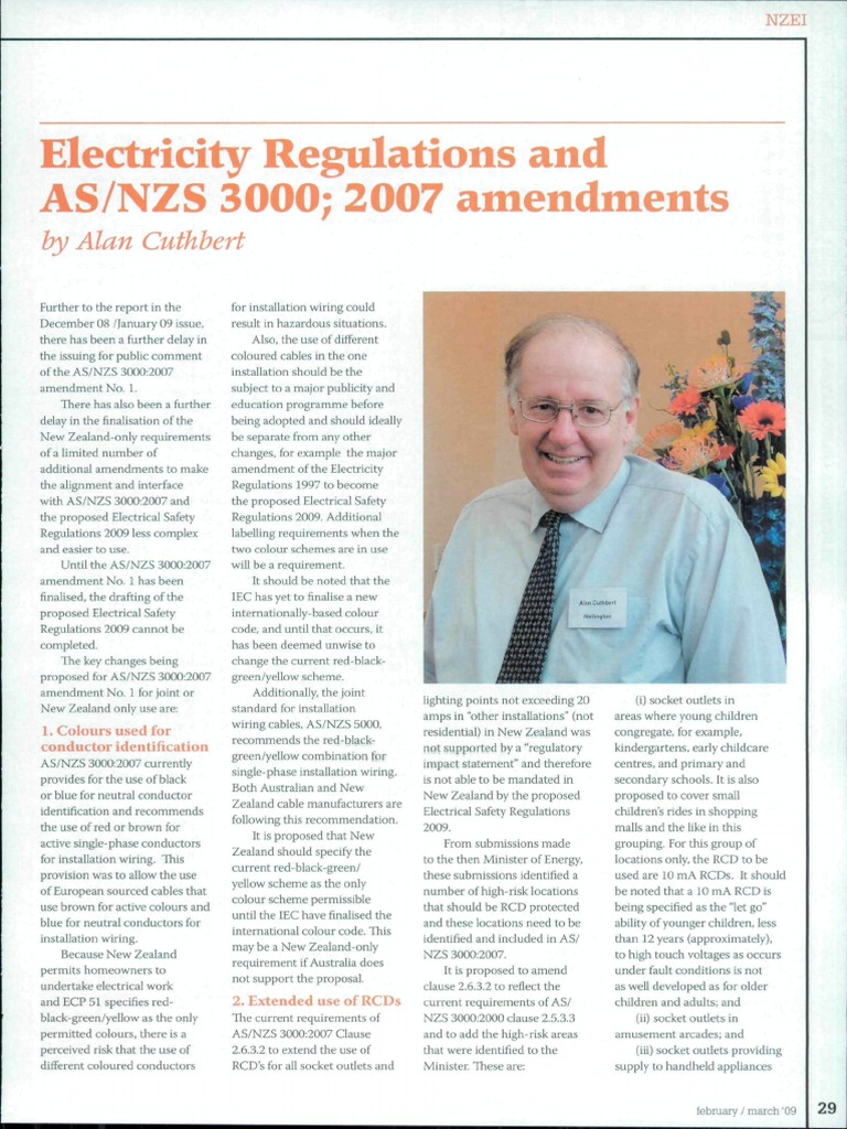 Electricity Regulations and As NZS PDF Electrical Wiring Electricity