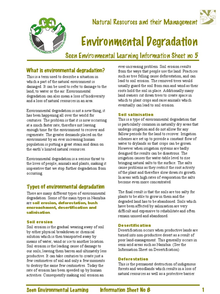 Land Degradation PDF Soil Environmental Degradation