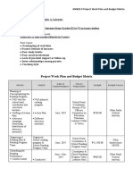 Project Work Plan and Budget Matrix