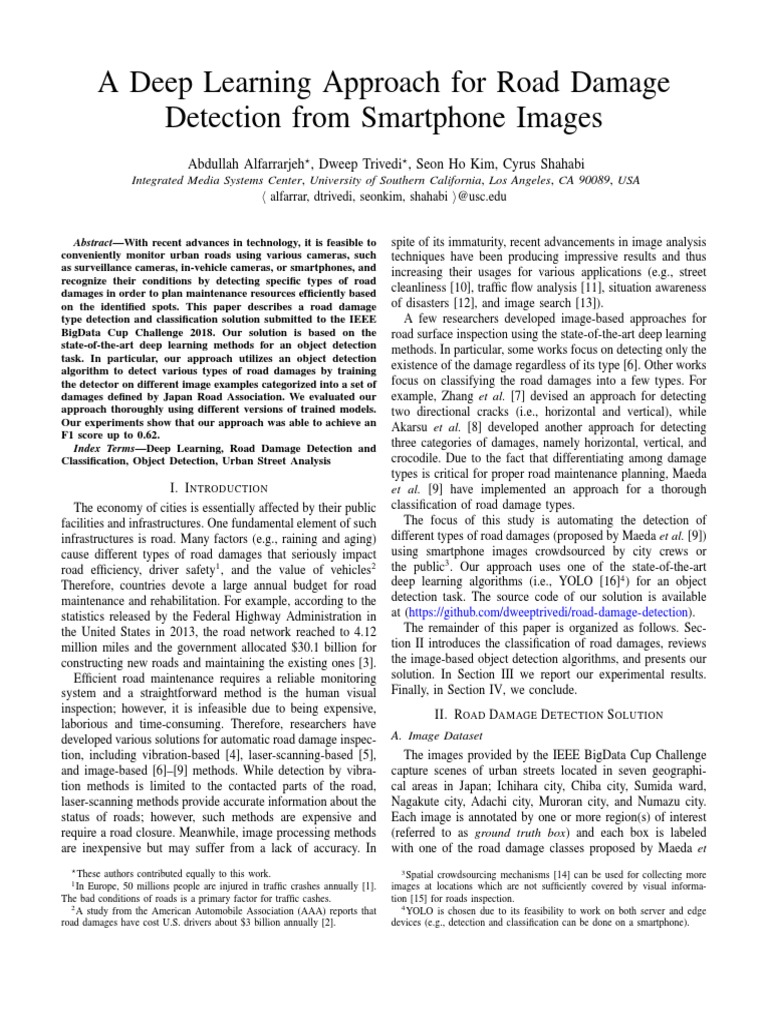 Deep Learning for Road Damage Detection | PDF | Statistical ...