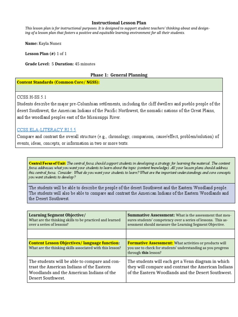 Social Studies Lesson Plan E-Portfolio | PDF | Lesson Plan ...