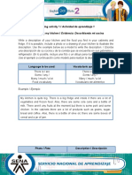 Learning Activity 1 / Actividad de Aprendizaje 1 Evidence: Describing My Kitchen / Evidencia: Describiendo Mi Cocina