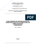 Etude Combinée Des Séroprévalences de L'infection À VIH Et de La Syphilis Chez Les Femmes Enceintes À Madagascar (DSEC/DGLS/LNR - 2003)