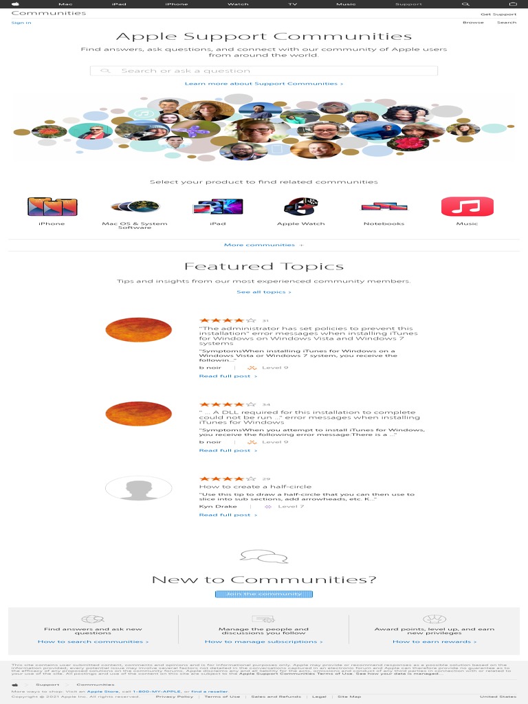 Official Apple Support Community | PDF | Apple Inc. | I Tunes