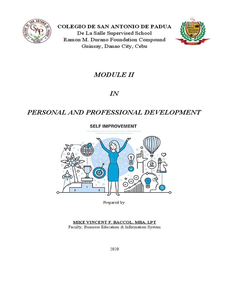 Personal and professional development module 2 pdf well being