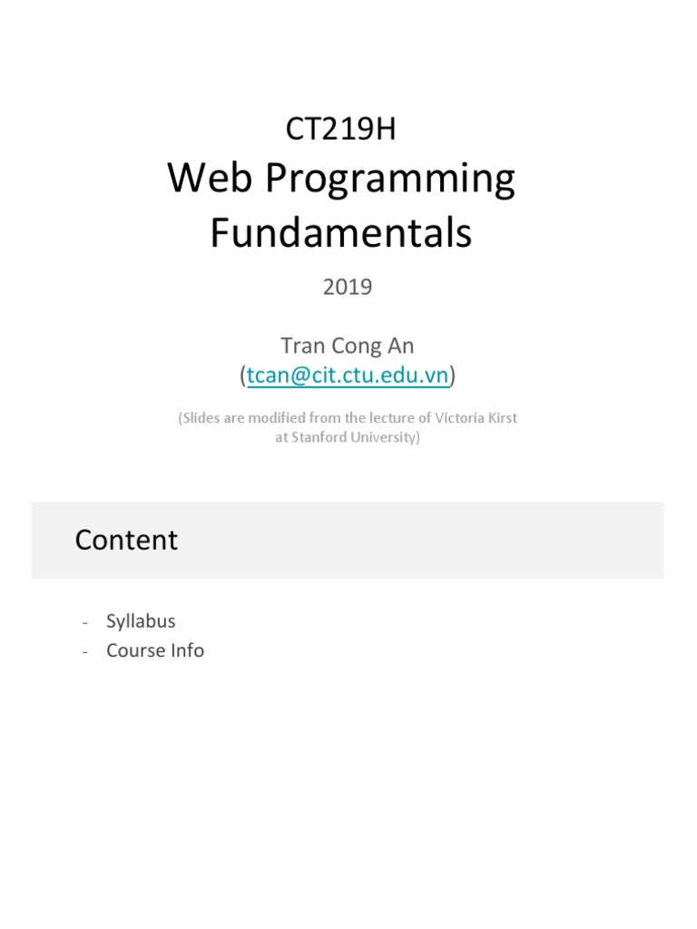 CT219H Web Programming Overview | PDF | Web Development | World Wide Web