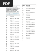 ALT Codes Reference Sheet | PDF | Writing | Collation
