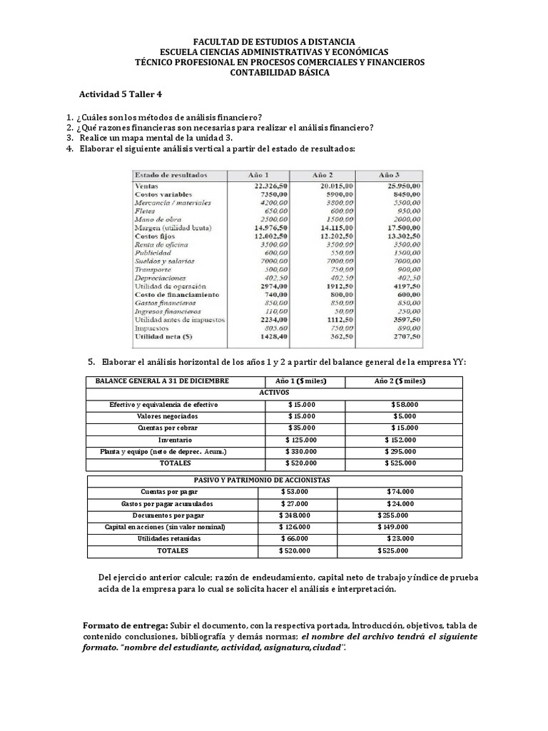 Análisis Financiero y Contabilidad Básica | PDF | Estado de resultados ...